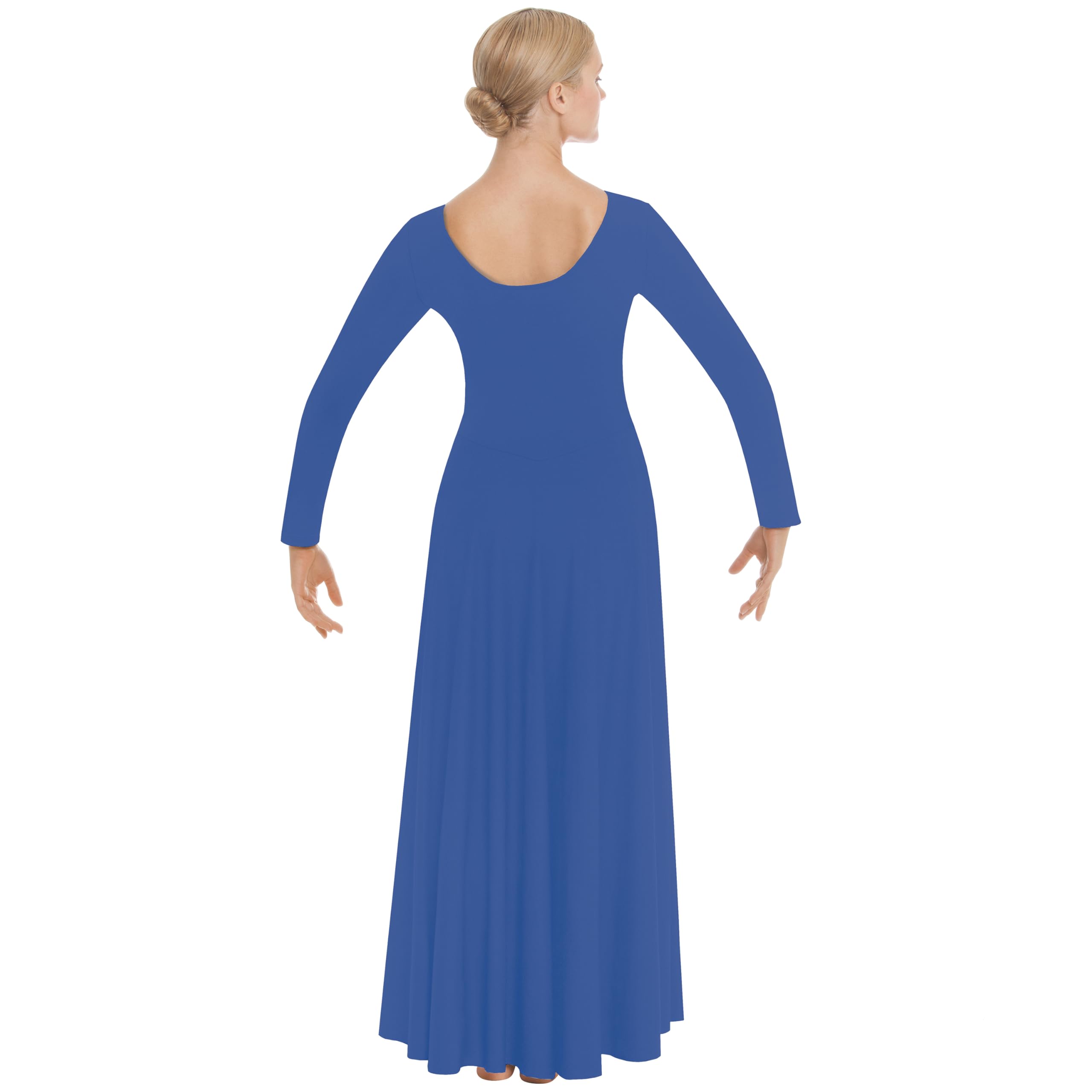 Eurotard Women's 13524 Long Sleeve Worship Dance Dress - Liturgical & Praise Performance Costume for Church Services, Choir Performances and Sacred Dance Events