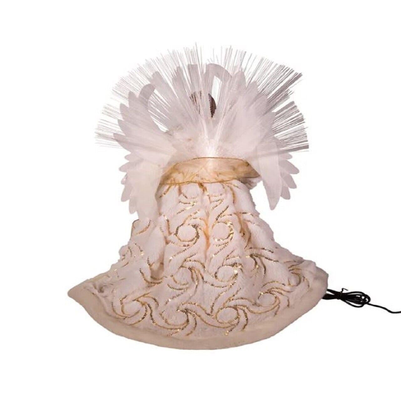 16-Inch Fiber Optic LED Gold & White Angel Christmas Tree Topper - Elegant Holiday Decor for Xmas Trees, Home, Church & Party Decorations