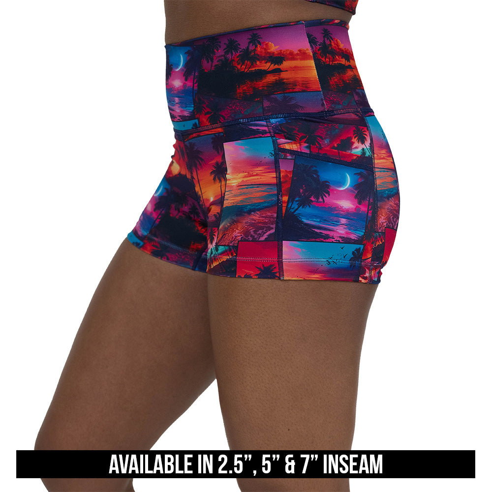 Sunset Snapshot Men's Casual Shorts - Lightweight Summer Beach Shorts for Outdoor Activities, Swimming, and Lounging