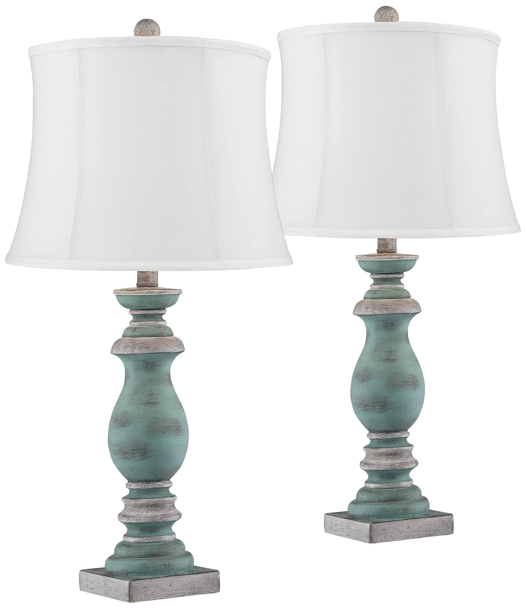 Regency Hill Patsy Rustic Farmhouse Table Lamps - Set of 2, 26.5