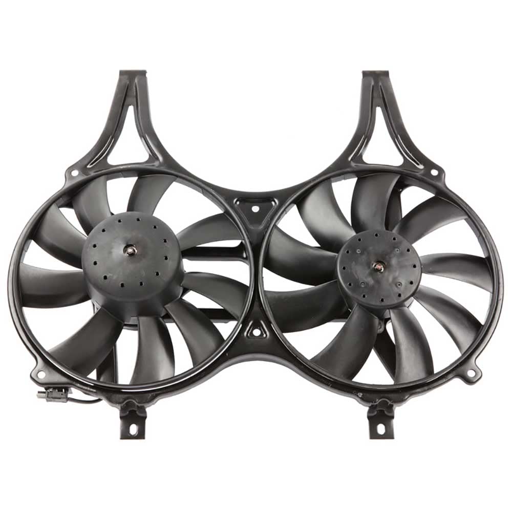 Mercedes E320 E420 Condenser & Radiator Cooling Fan Assembly - BuyAutoParts 19-20407AN - Perfect for Engine Cooling & AC Performance in Hot Weather