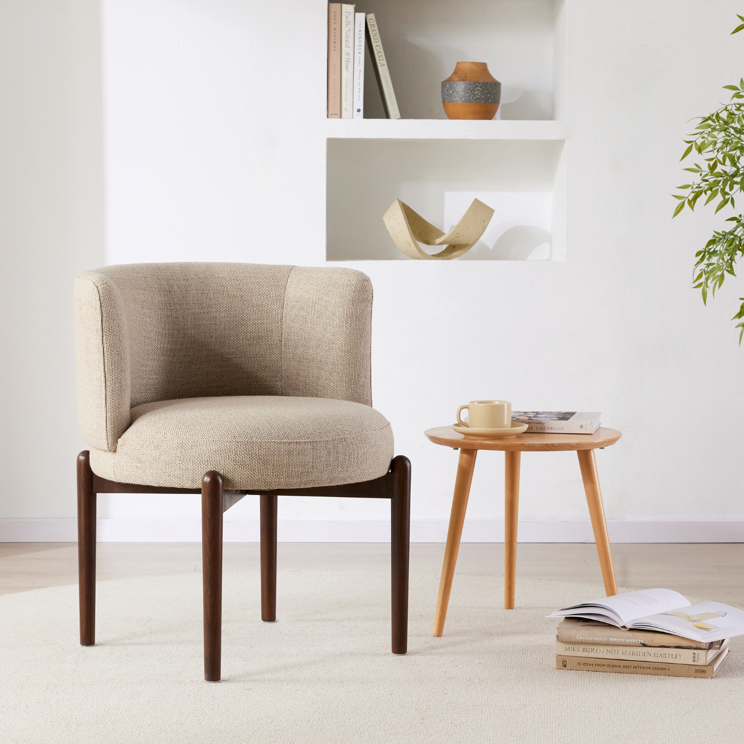 Bloor Dining Chair - Modern Link Ecru Upholstered Seat - Perfect for Kitchen, Dining Room & Home Office