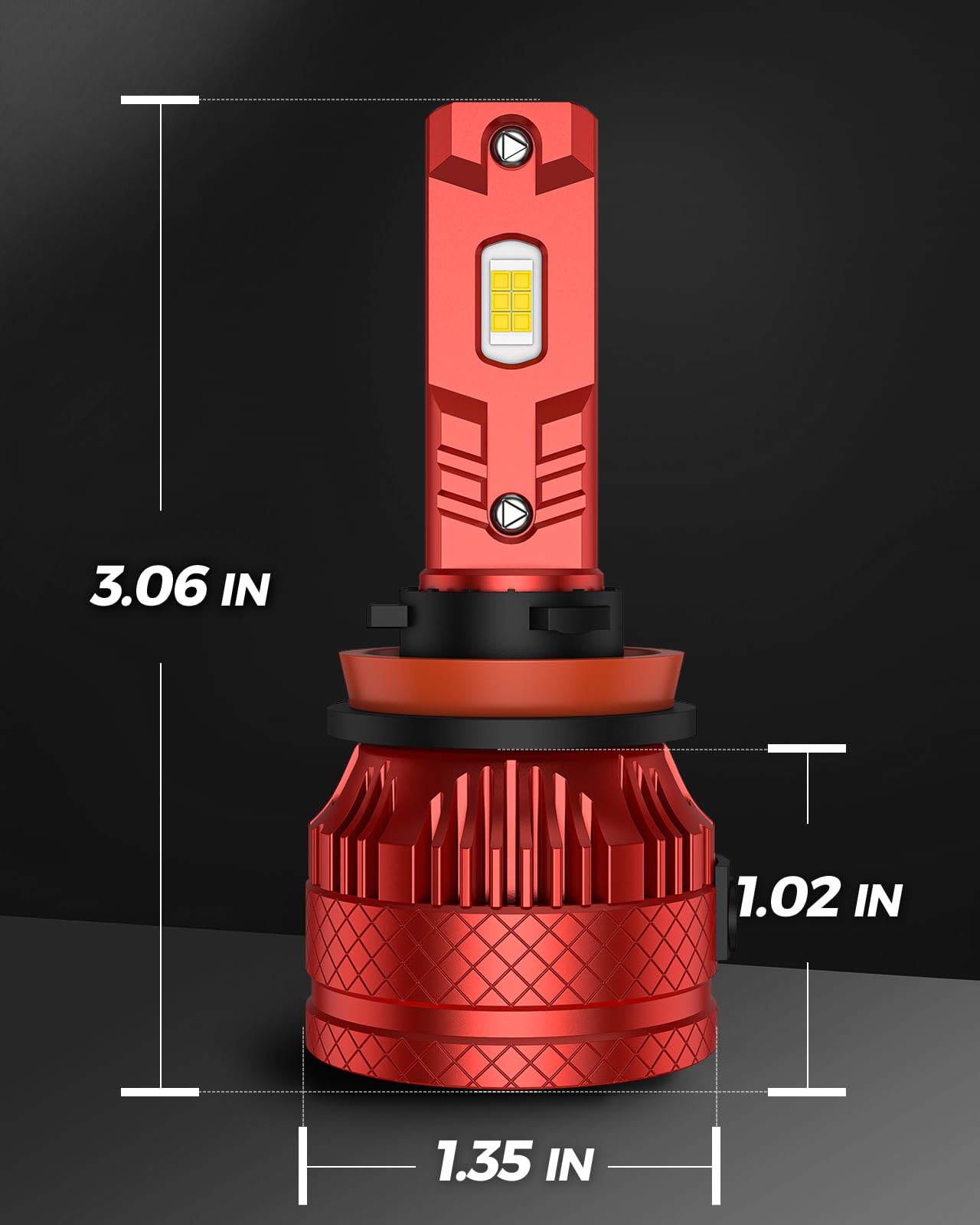 Torchbeam T6S H11/H8 LED Bulbs - 48,000LM Ultra Bright 6500K Cool White Fog Lights with Cooling Fan - 60,000Hrs Lifespan, IP68 Waterproof, CanBus Ready, Plug-N-Play - Perfect for Cars, Trucks, SUVs, Motorcycles & Off-Road Vehicles - Pack of 2