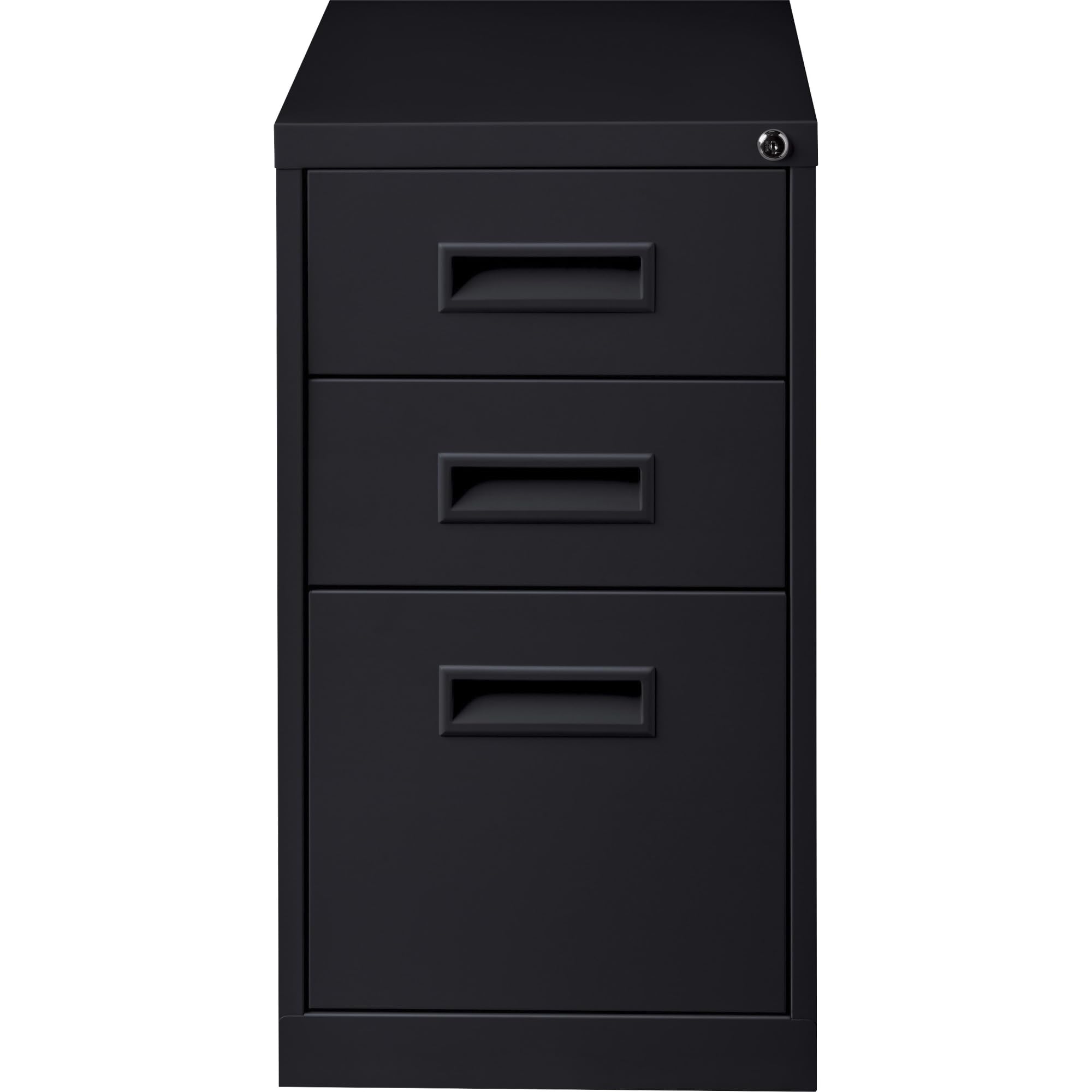 Lorell Black 1-Divider Mobile Pedestal File Cabinet - 15