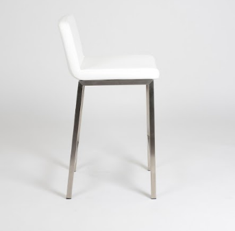 White Corey Stool - Modern & Stylish Bar Stool for Kitchen, Dining Room & Home Decor - Perfect for Breakfast Nook, Counter Height Tables & Small Spaces