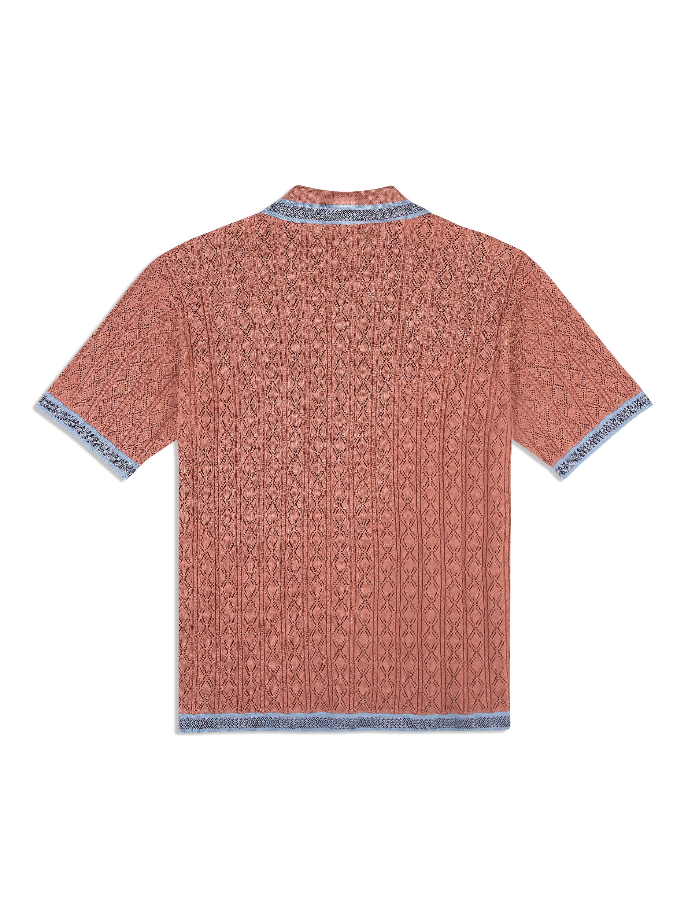 Aldo Pointelle Polo Shirt for Men - Light Mahogany Color, Breathable Knit Top for Casual Wear & Office Outfits