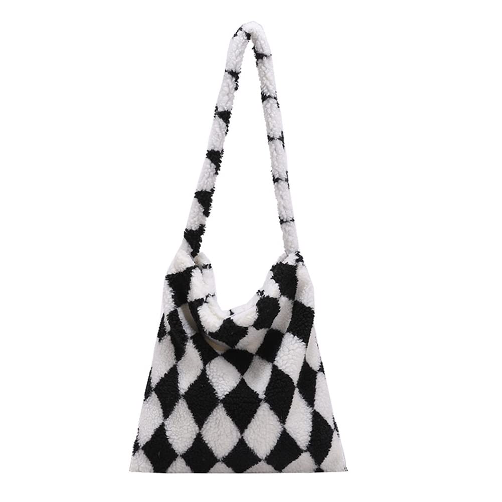 Women's Fashion Plaid Checkerboard Print Shoulder Bag - Stylish Casual Underarm Purse for Daily Use, Work, and Winter Outfits