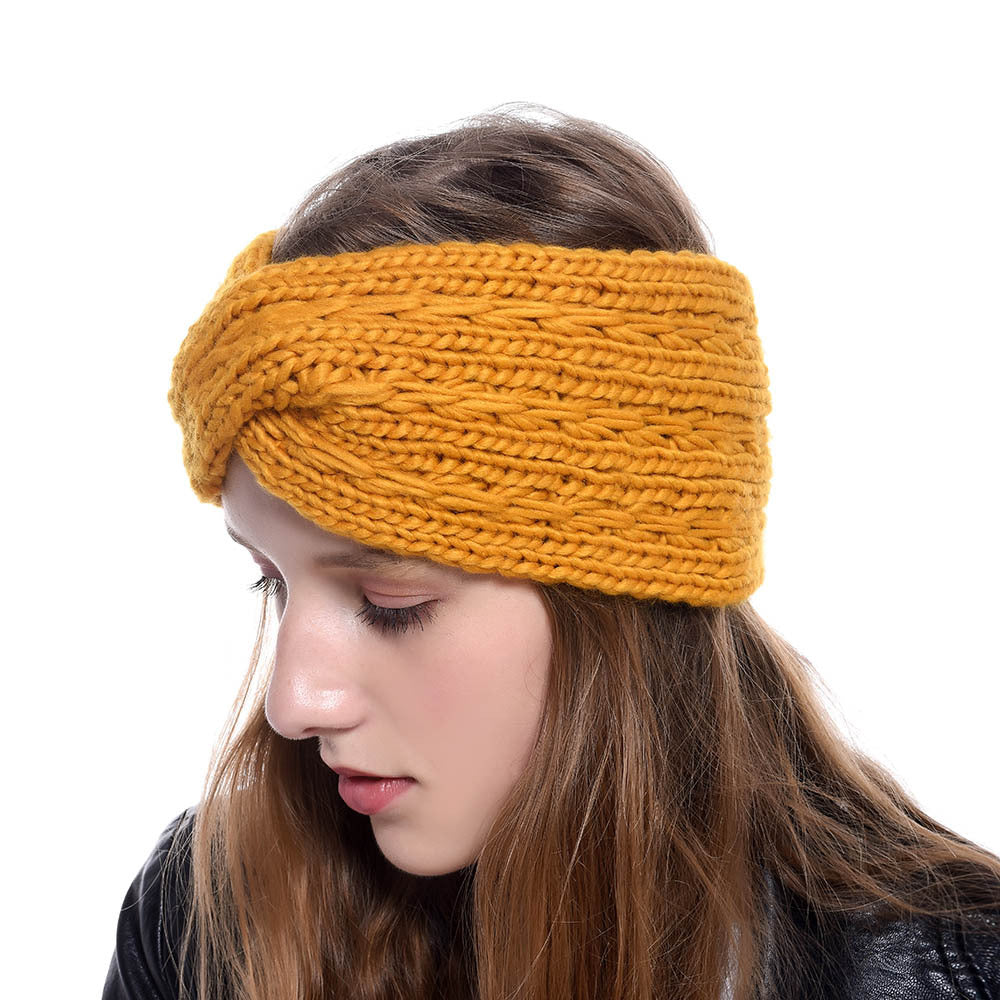 Warm Acrylic Thick Wool Knitted Headband for Women - Winter Fashion Hair Accessories - Perfect for Outdoor Activities & Cold Weather