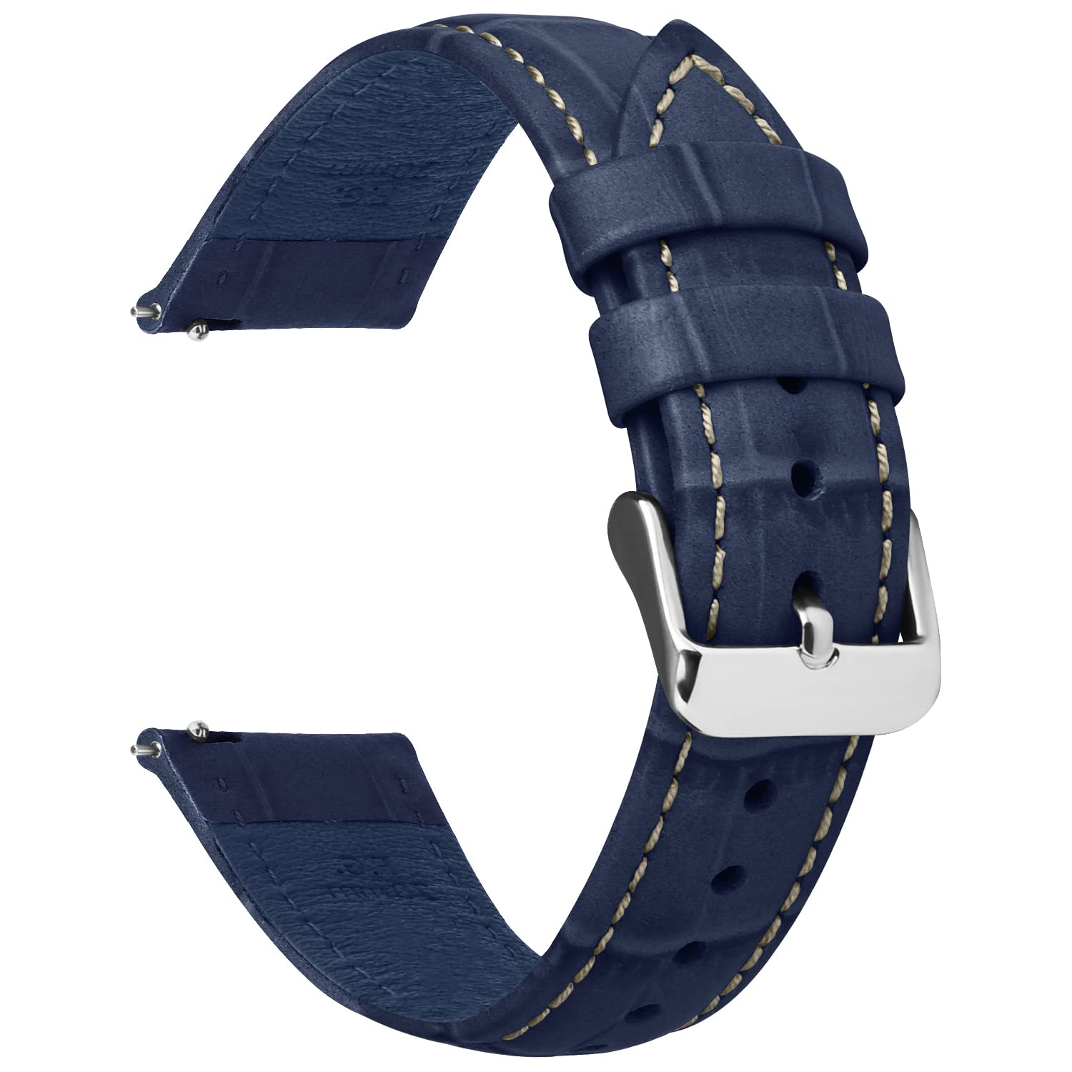 Fullmosa Bamboo Leather Watch Band 18-24mm for Samsung/Huawei/Garmin - Quick Release Strap for Work & Travel
