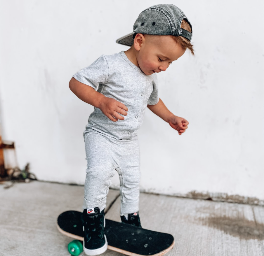 Classic Snap Romper for Baby - Soft Grey Cotton Jumpsuit | Perfect for Playtime, Outings & Photo Shoots