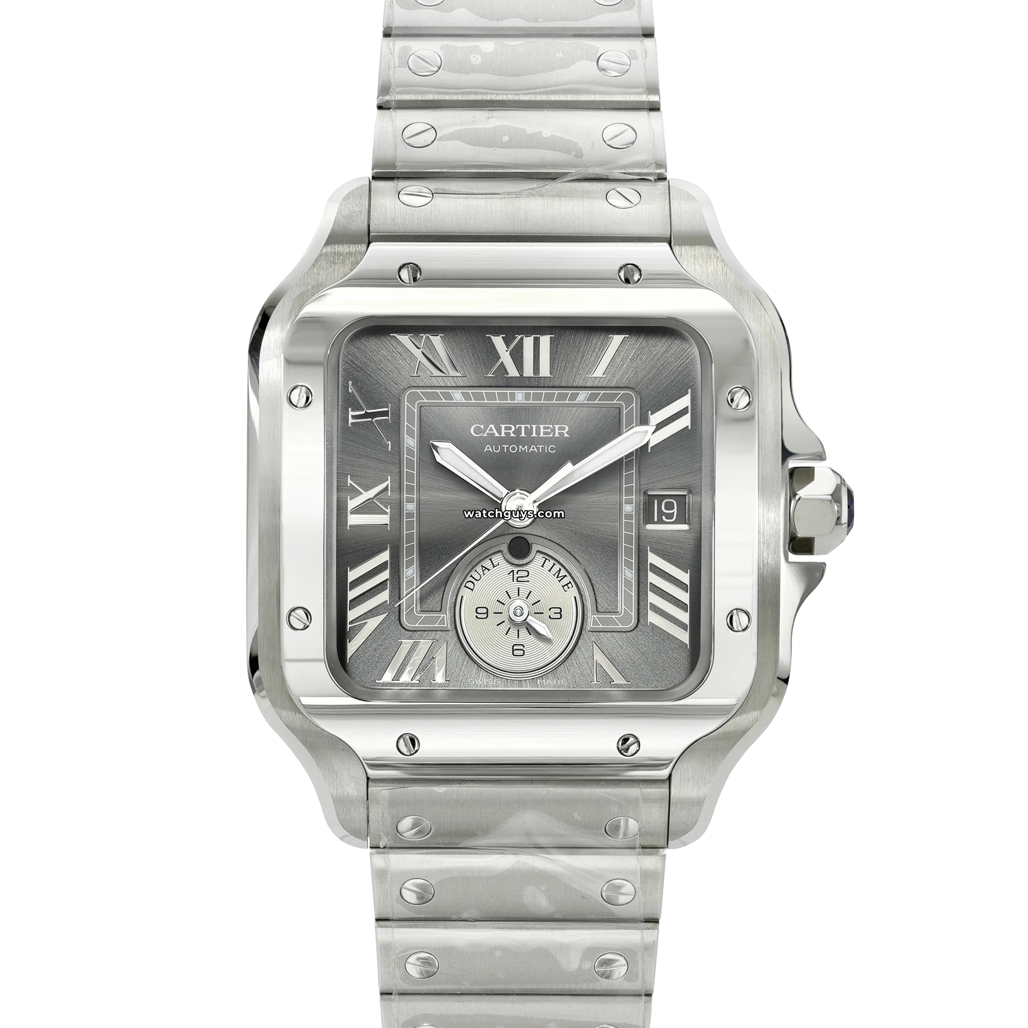 Cartier Santos Dual Time Stainless Steel Watch WSSA0076 - Luxury Men's Automatic Timepiece for Travel & Business