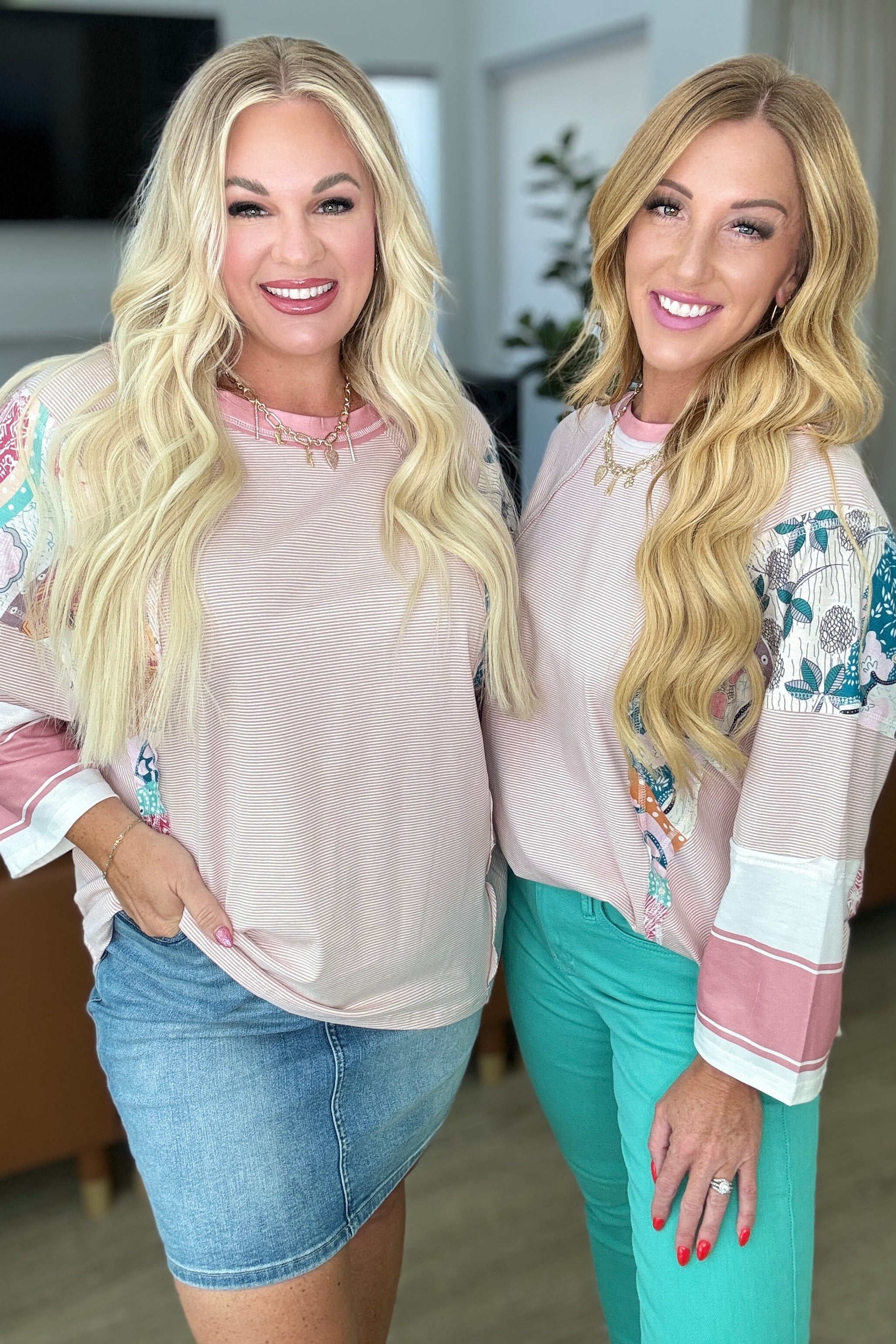 New Chapter Floral Color Block Patchwork Top - Stylish Women's Blouse for Casual Wear, Office Outfits & Spring Fashion