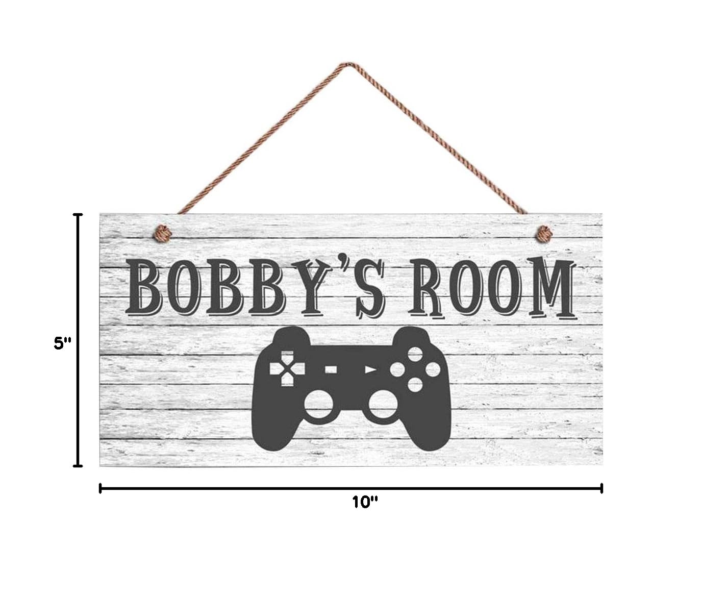 Personalized Rustic Game Controller Door Sign for Kids - Custom Name Nursery Art, 5