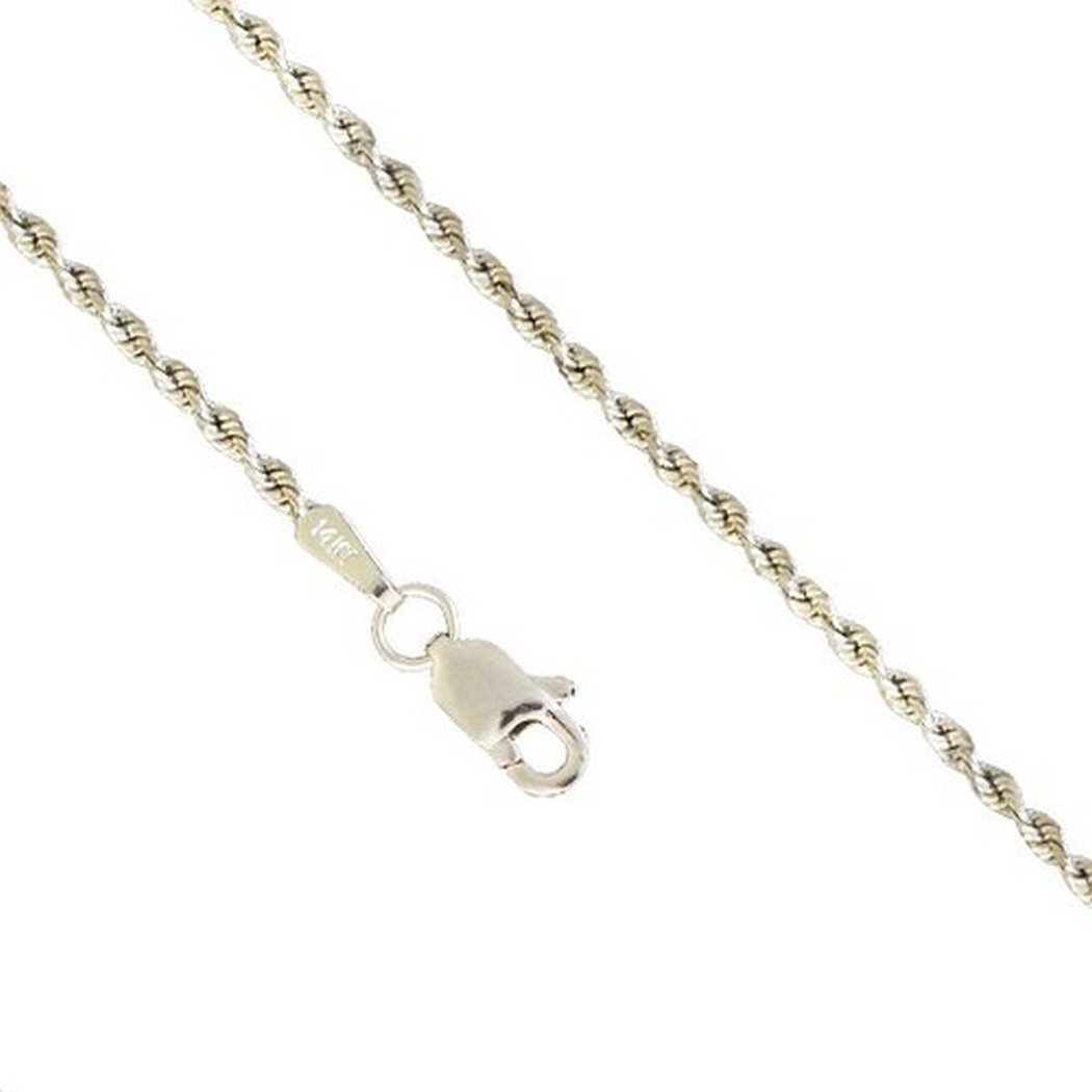 14K Solid Gold 1mm Rope Chain Necklace - Diamond Cut Design with Secure Lobster Clasp - Luxury Jewelry for Men & Women - 16-24 Inches - Perfect for Daily Wear, Gifts & Special Occasions