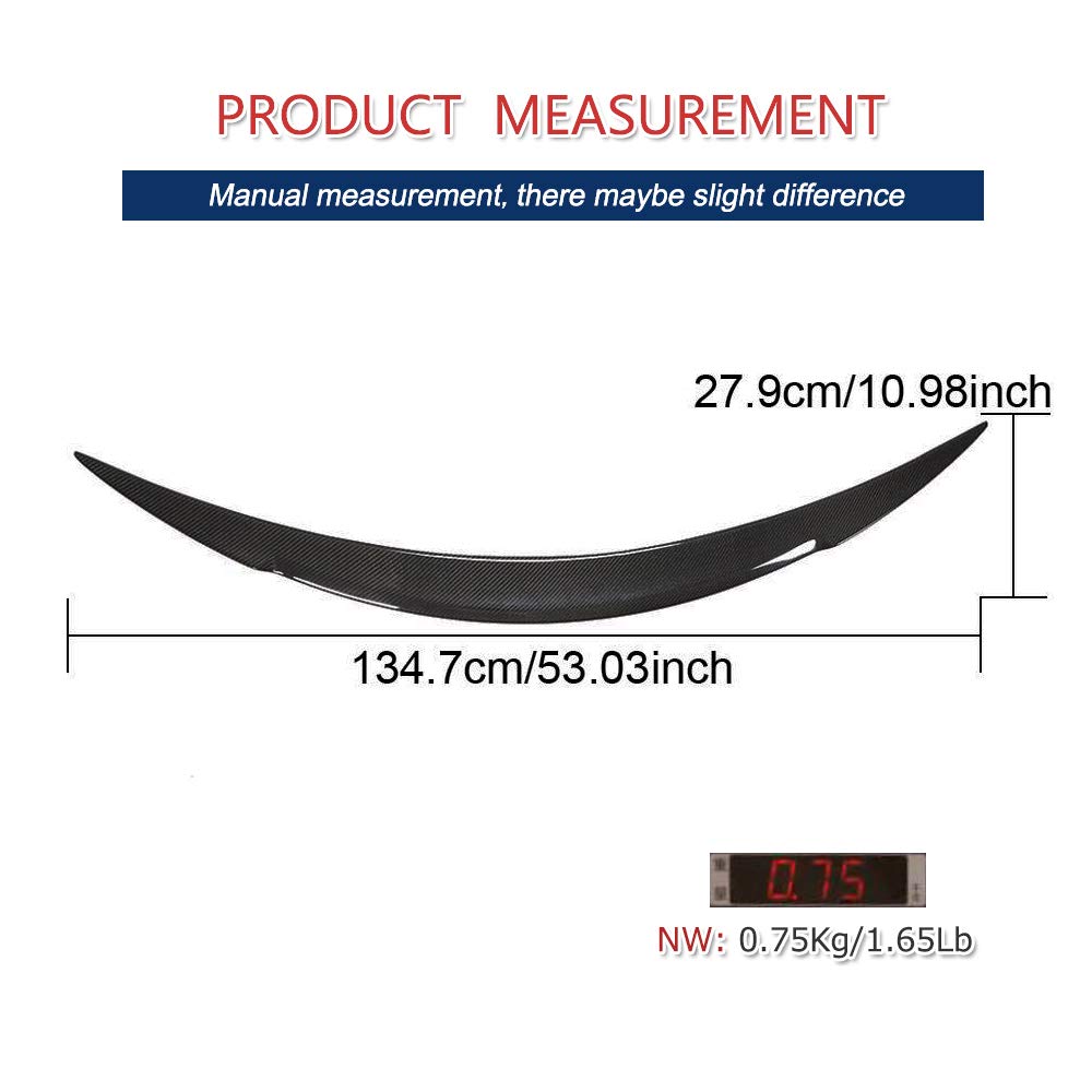 Premium Carbon Fiber Trunk Spoiler for Tesla Model S 2012-2024 - High-Performance Rear Wing Tail Spoiler - OEM Style Fitment - Perfect for Racing & Street Style Enhancement