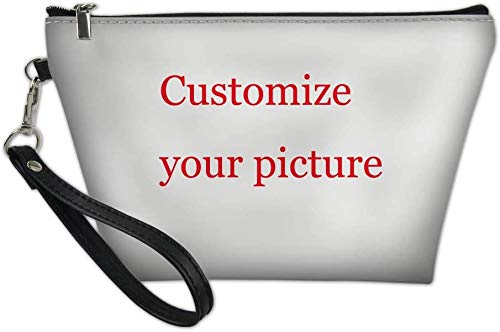 Customized WELLFLYHOM Makeup Bag - Travel Cosmetic Organizer with Handle & Top Zip - Personalized Clutch Handbag for Women & Teens - Great Gift for Birthdays, Travel, and Daily Beauty Storage