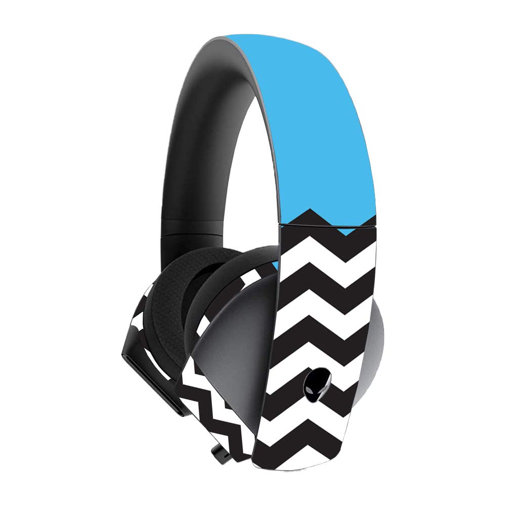 Alienware 7.1 Gaming Headset Vinyl Skin Cover - Baby Blue Chevron Design | Protective & Durable Decal Wrap | Easy to Apply & Remove | Made in USA | Perfect for Gaming Setup & Personalization