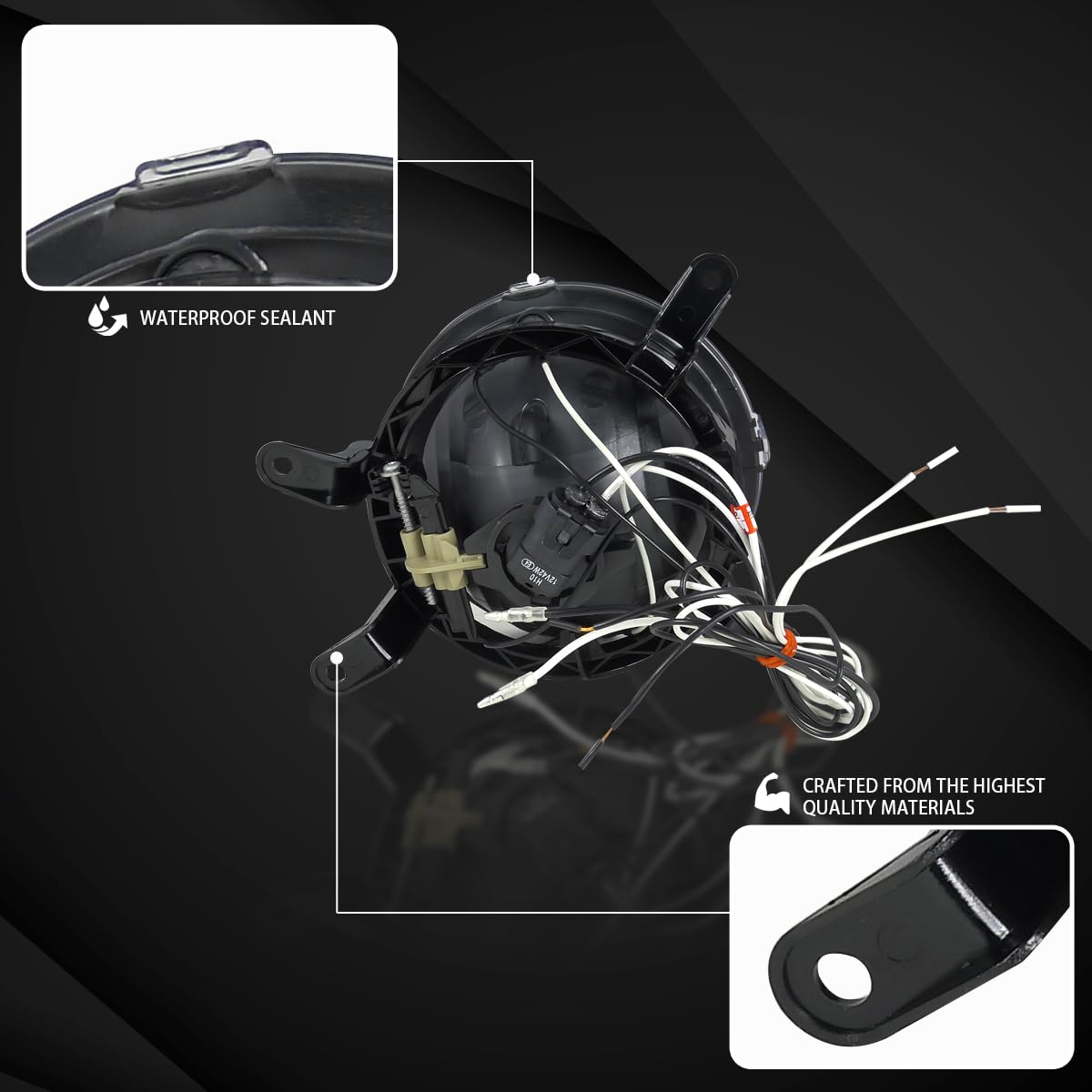 **AUTOZENSATION Clear Lens Fog Lights with Halo & H10 Bulbs - Compatible with 2005-2009 Ford Mustang GT (Pair) - Perfect for Night Driving & Off-Road Adventures**