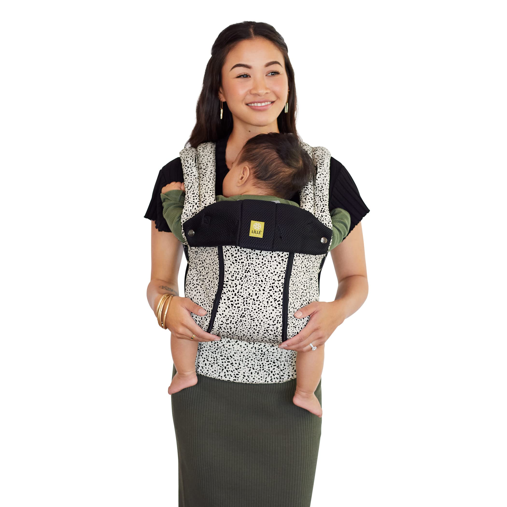 LÍLLÉbaby Complete All Seasons Ergonomic 6-in-1 Baby Carrier for Newborn to Toddler (7-45 lbs) - 360° Adjustable with Lumbar Support - Inward & Outward Facing - Salt & Pepper Color - Perfect for Hands-Free Parenting, Shopping & Outdoor Adventures