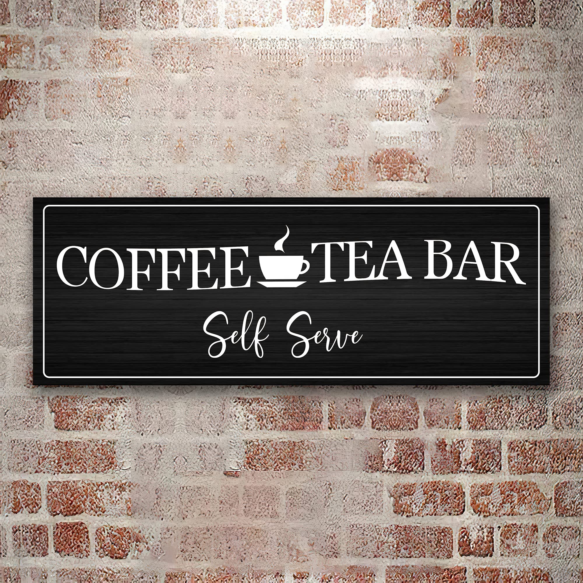 Farmhouse Wood Plaque - Coffee & Tea Bar Sign for Home Decor, Gift for Coffee & Tea Lovers (8x22) - Perfect for Kitchen & Cafe Decor