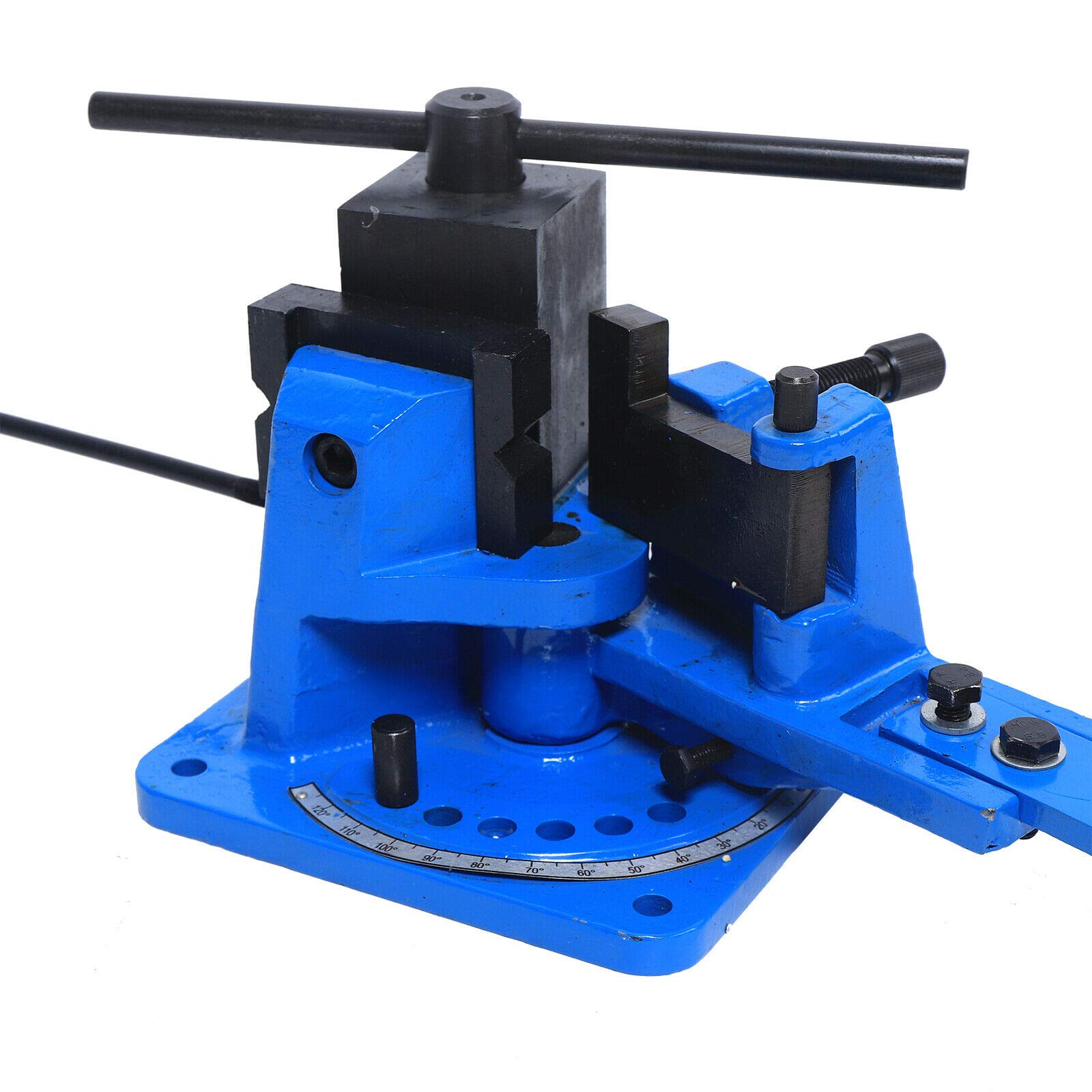 Gdrasuya10 Manual Metal Bender Tool - Heavy Duty Cast Steel Rod Bender for Flat, Round, Square & Angle Steel - Universal Bending Machine for DIY Projects, Metalworking & Home Repairs (Blue)