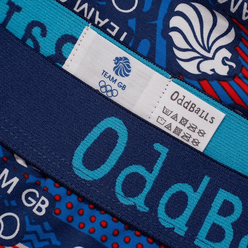 OddBalls Team GB Navy Blue Boxer Shorts - Comfortable Men's Underwear for Sports & Daily Wear - Perfect for Gym, Running, and Casual Outfits