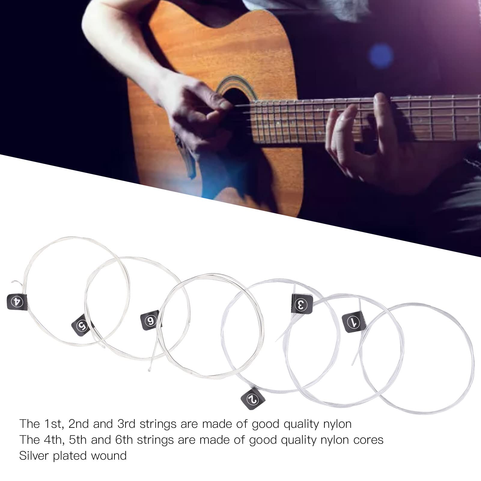 3 Sets (18pcs) Premium Nylon Classical Guitar Strings - Silver Plated Wound for 1st(E) to 6th(E) Strings | NX35 Model | Perfect for Beginners, Professionals & Live Performances