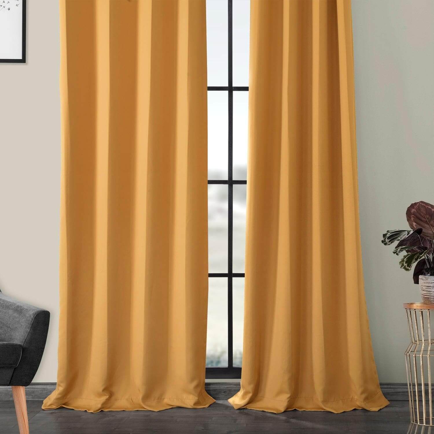 Marigold Grommet Blackout Curtains for Bedroom - Thermal Insulated Window Drapes for Home, Nursery & Office (54x84 Inch)