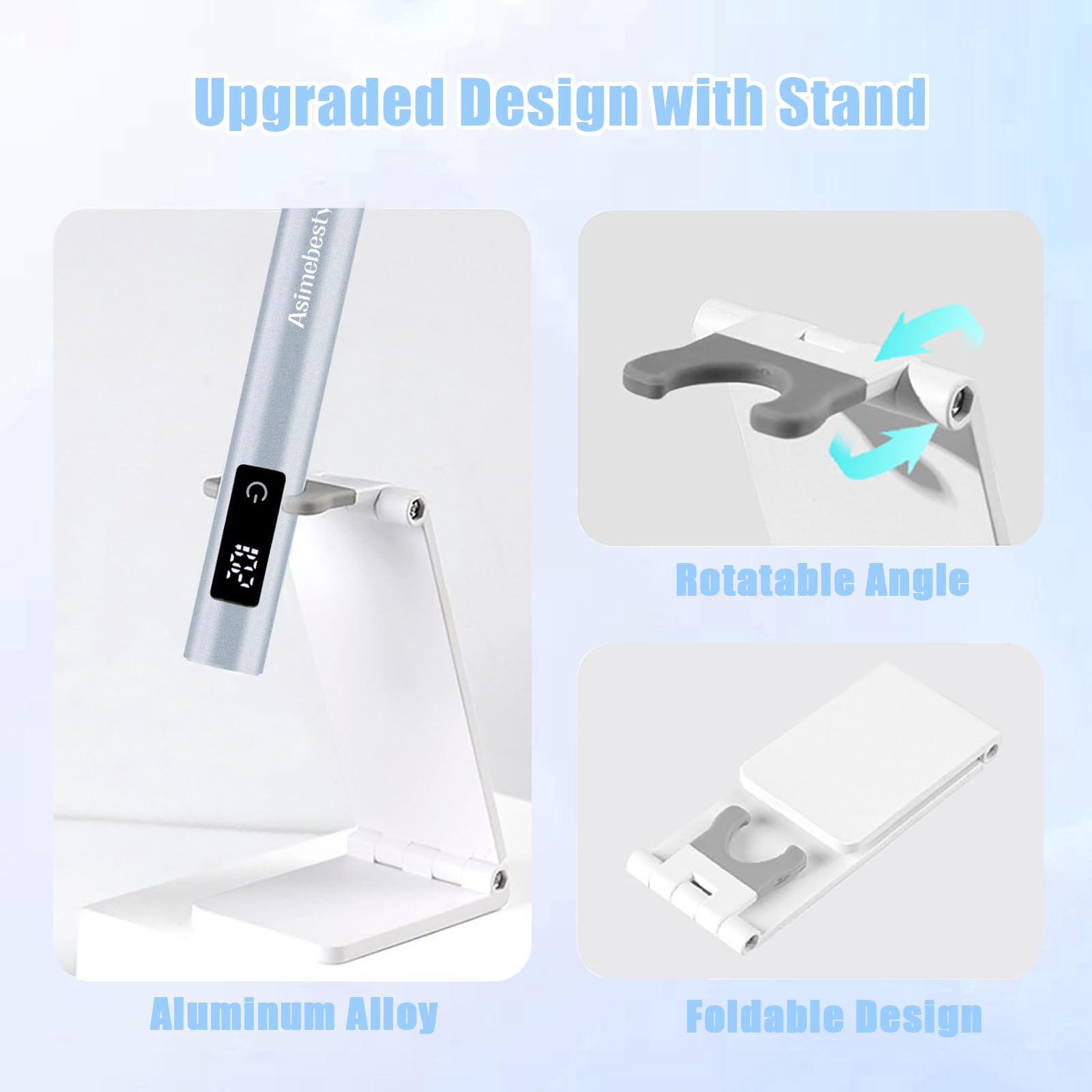 Mini UV Nail Lamp for Gel Polish - Portable Handheld Rechargeable Cordless Nail Dryer with Stand & 3 Timer Settings | Fast Curing Blue Light for Home, Salon & Travel Manicures