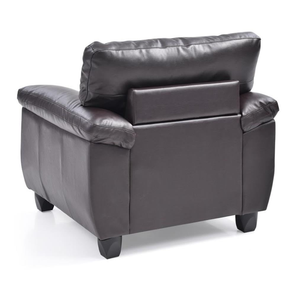Premium Faux Leather Accent Chair in Cappuccino Brown - Modern Living Room Seating for Home Office, Lounge & Reading Nook