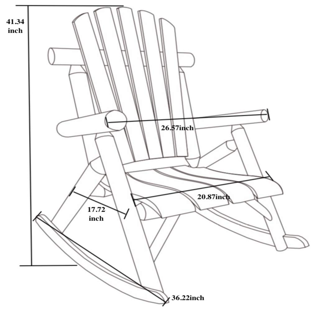 Premium Wooden Rocking Chair for Patio, Porch & Living Room - Indoor/Outdoor Use - Handcrafted Log Design for Relaxation & Comfort - Perfect for Reading, Nursing or Enjoying Your Backyard