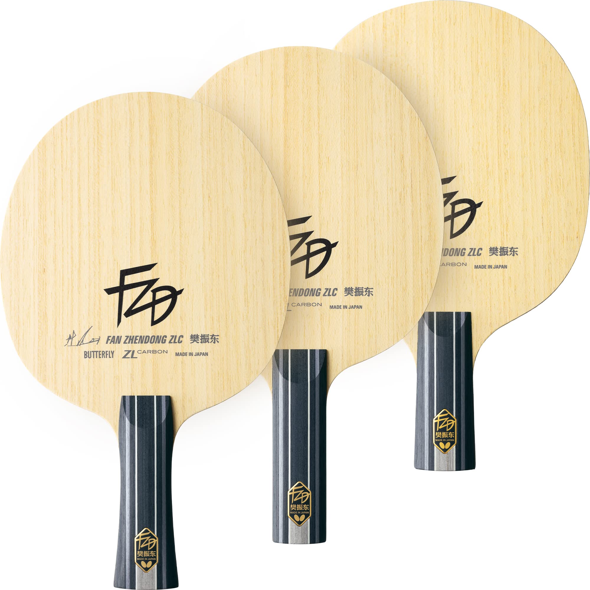 Butterfly Fan Zhendong ZLC Table Tennis Racket - Professional Ping Pong Paddle with Flared, Straight & Penhold Handles - High-Performance Carbon Blade Made in Japan - Perfect for Tournaments & Training