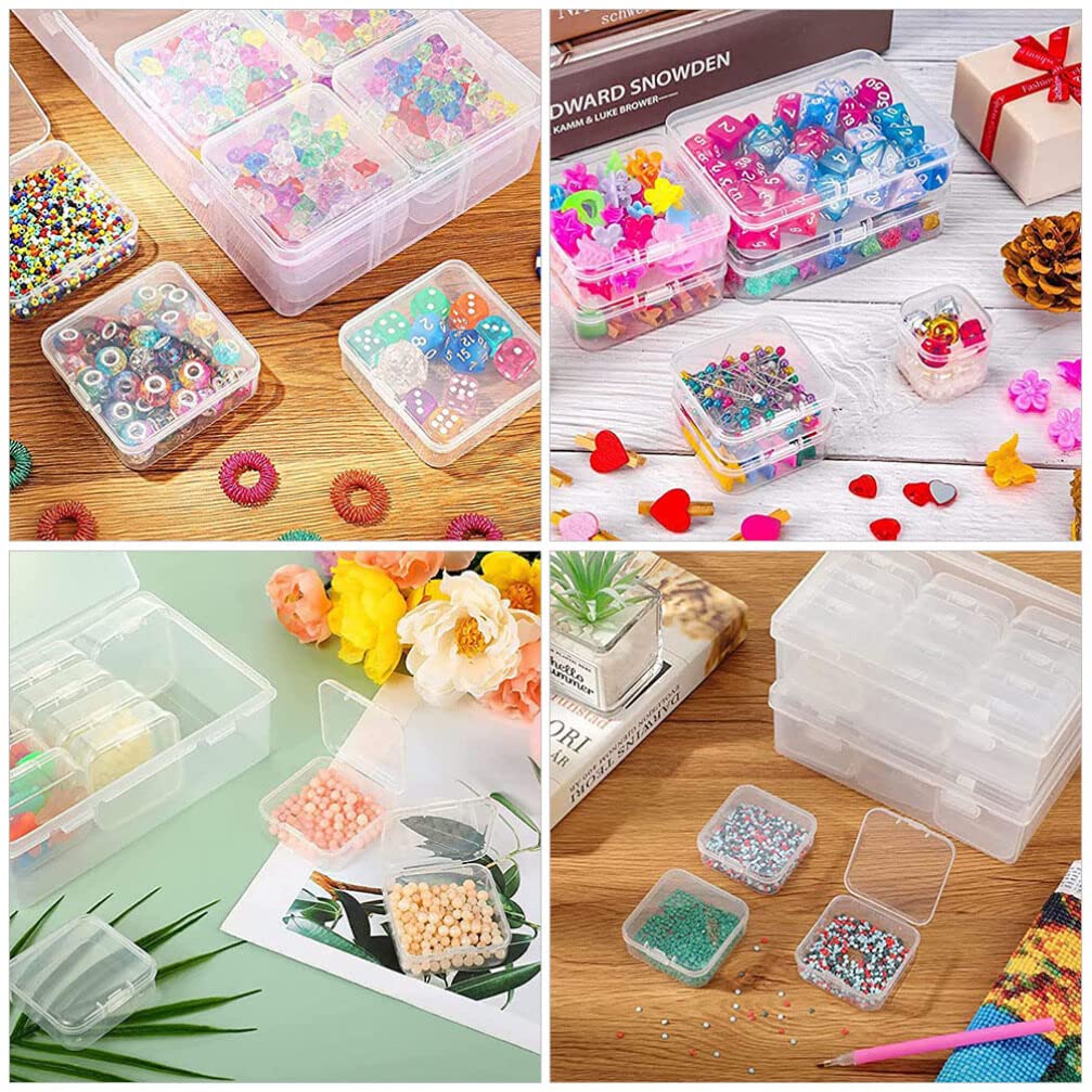 EXCEART Clear Tote Box Grid Storage Organizer for Earrings, Rings & Necklaces - Jewelry Box with Mini Compartments - Perfect for Birthday, Mother's Day Gifts & Jewelry Organization at Home