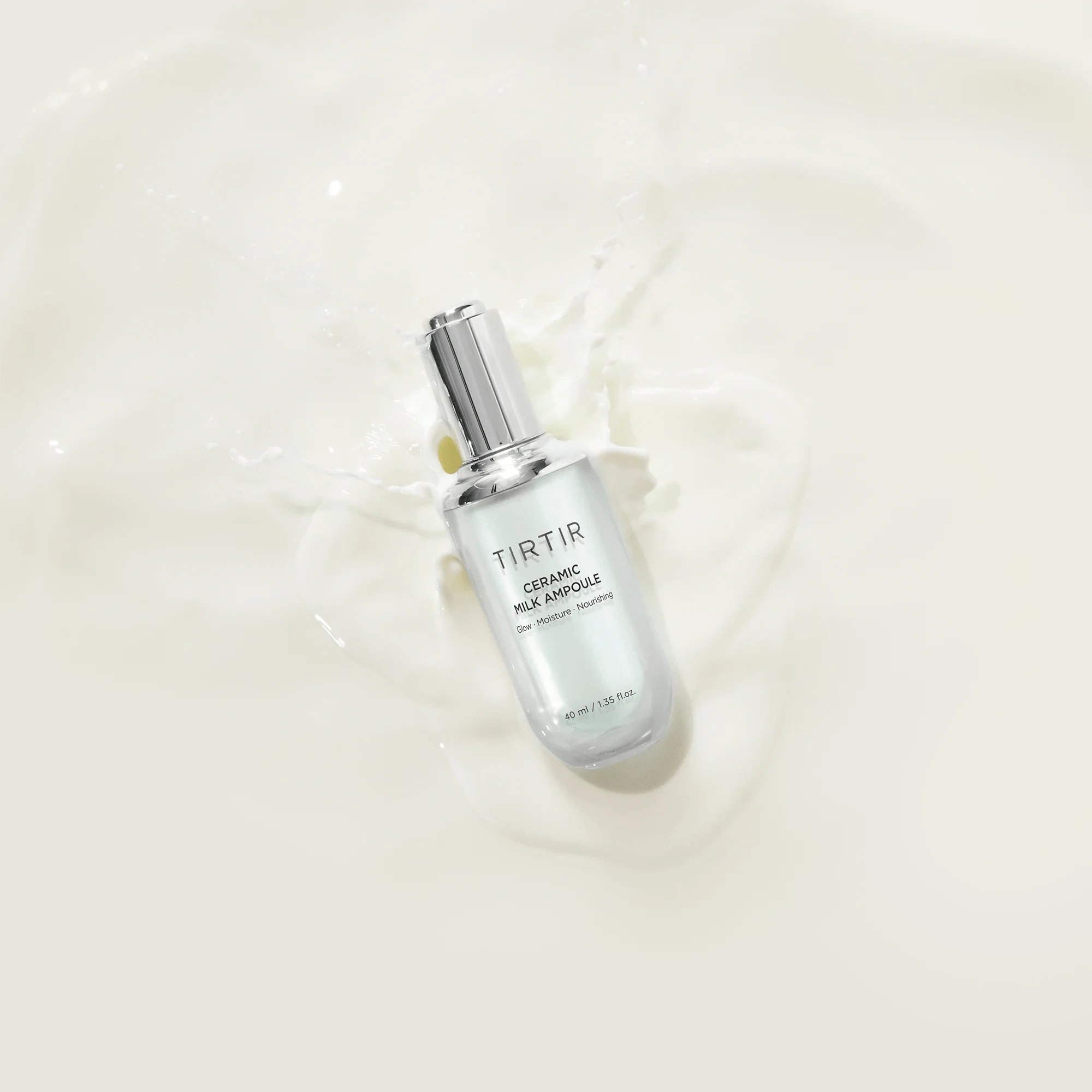 TIRTIR Ceramic Milk Ampoule 40mL - Hydrating Facial Serum for Dry Skin, Korean Skincare for Glowing Complexion | Perfect for Night Routine & Daily Moisturizing