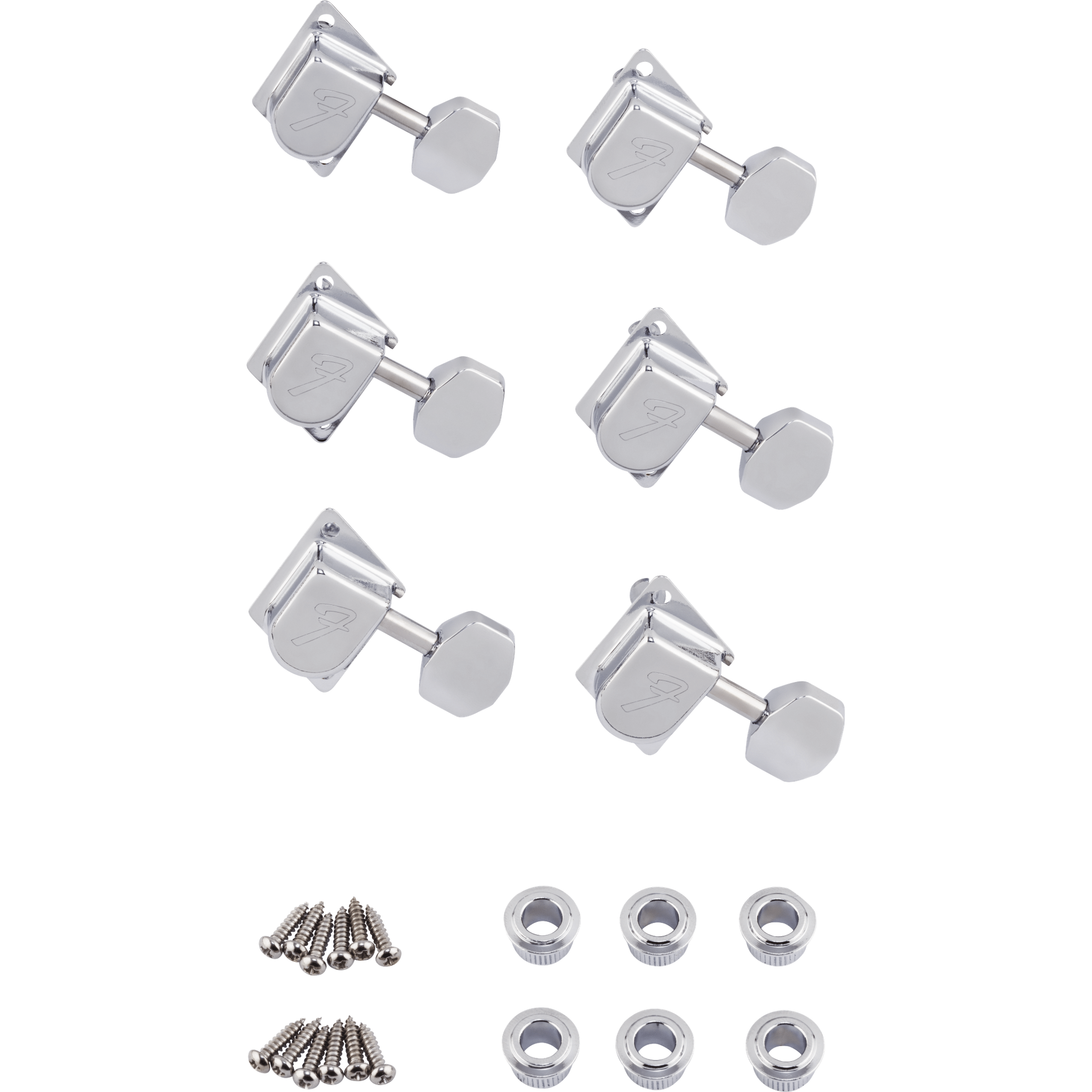 Vintage 70s Fender Stratocaster/Telecaster Chrome Tuning Machines (6-Pack) - Perfect for Guitar Upgrades & Repairs