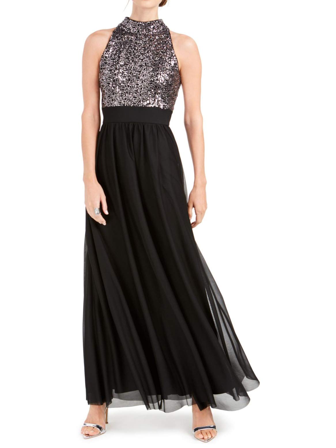 Jessica Howard Women's Petites Sequin Long Evening Dress - Elegant Formal Gown for Prom, Wedding & Special Occasions