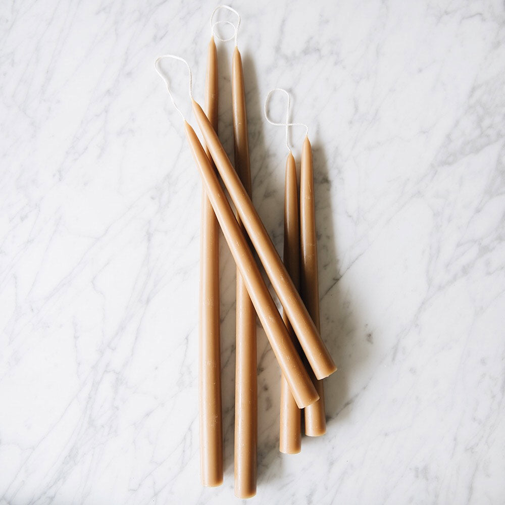 Premium Miel Taper Candles - Handmade Beeswax Candles for Romantic Dinners, Weddings & Home Decor - 12 Inch Long-Lasting Candles for Elegant Ambiance