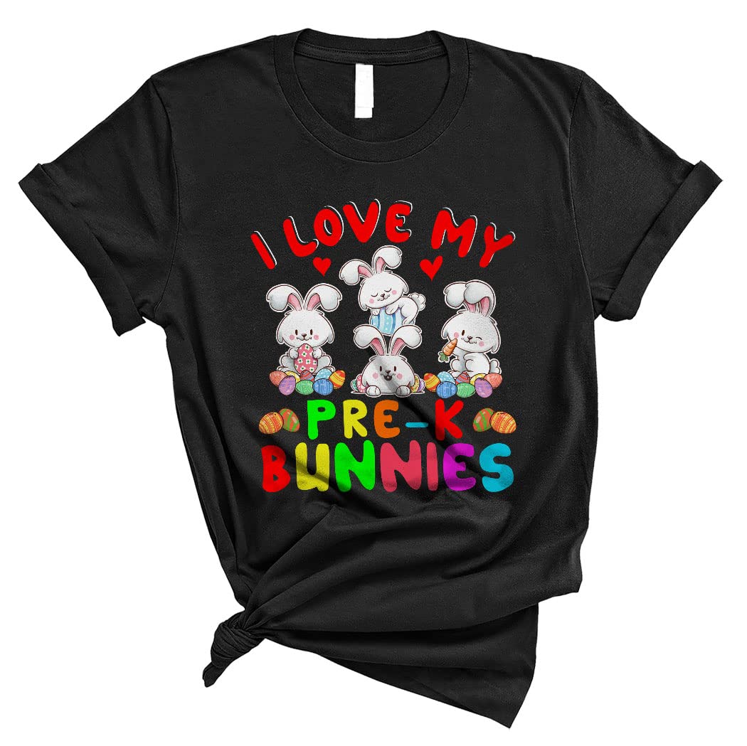 Funny Easter Bunny Egg Hunting T-Shirt - Cute Pre-K Teacher Gift for Kids & Adults - Unisex Cotton Tee for Easter Celebrations, Egg Hunts & School Events