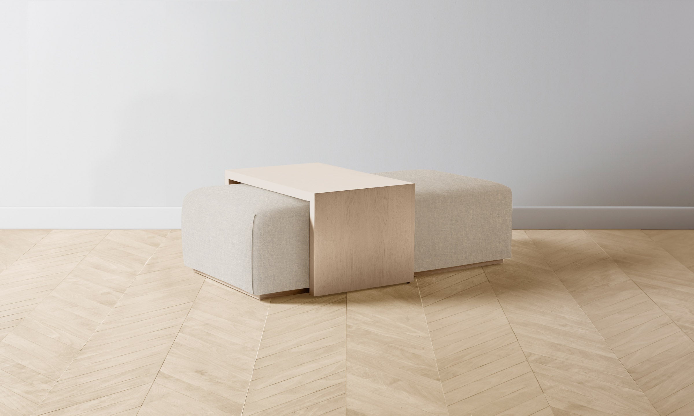 The Bowery Ottoman - Heritage Belgian Linen Summit - Premium Footrest & Lounge Chair Companion for Living Room & Bedroom