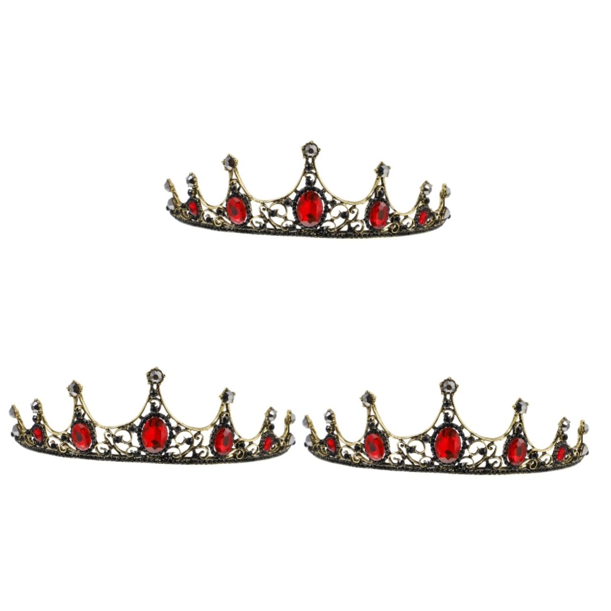 2pcs Black Crown Tiara Floral Hair Accessories for Women - Elegant Baroque Crystal Wedding Headband, Vintage Alloy Bridal Hairpiece for Brides, Prom, Pageant, and Special Occasions