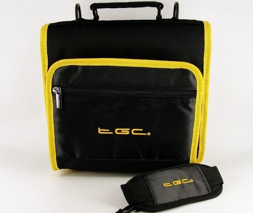 Premium Jet Black & Glow Yellow Kindle Touch 3G Tablet Case - Dual Compartment Shoulder Bag with Stylish Trims & Linings | Perfect for Travel, Work & Daily Commute