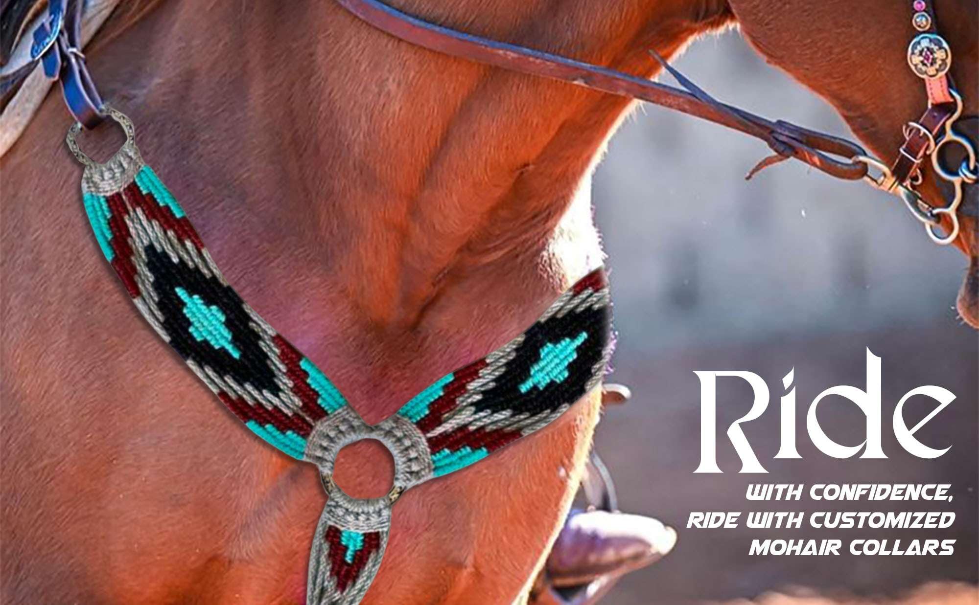 Custom Handmade Western Mohair Horse Breast Collar - Adjustable Equestrian Tack for Trail Riding & Shows - Durable Mohair Collar for Horses - Perfect Gift for Riders