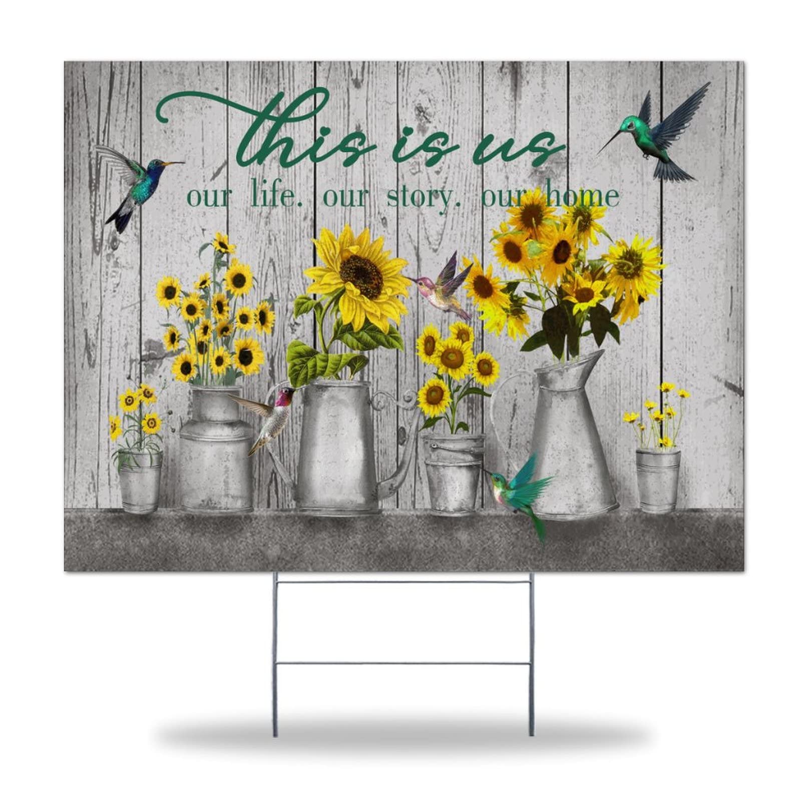 Our Life Our Home Double-Sided Yard Sign - Weatherproof Garden Decor for Sales & Events