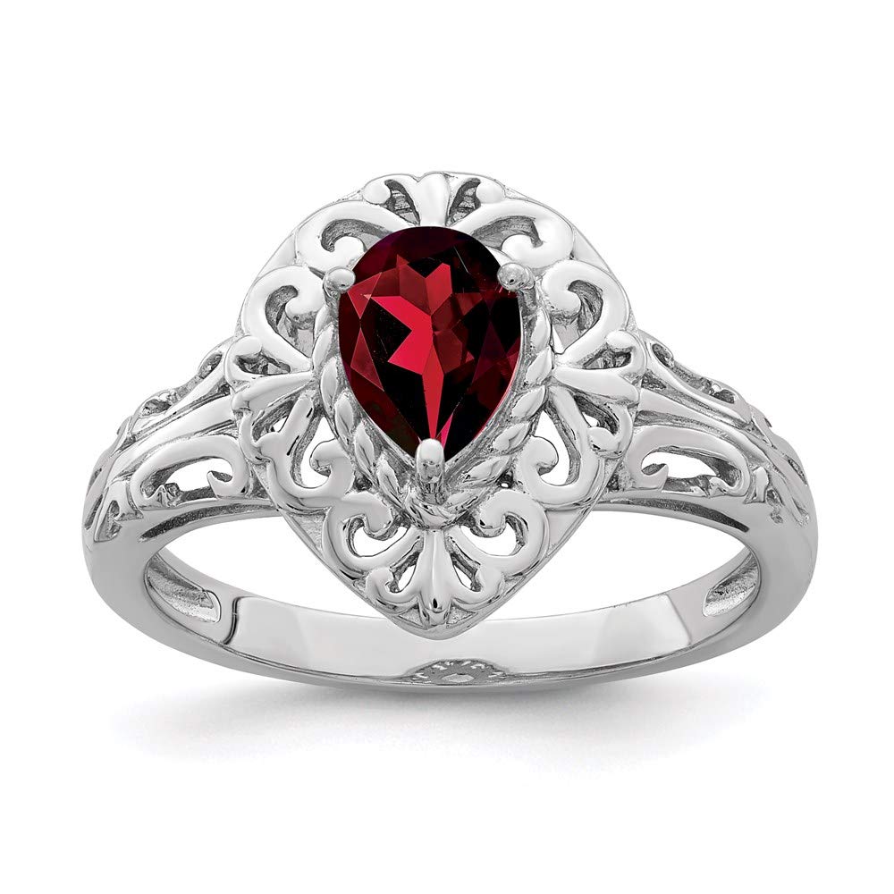925 Sterling Silver Garnet Teardrop Ring for Women - Dainty Fine Jewelry Gift for Her, Anniversary, Birthday & Valentine's Day - Perfect for Everyday Wear & Special Occasions