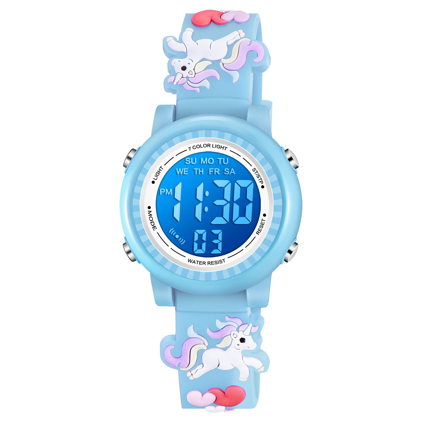 Venhoo Kids Digital Watch - 3D Cartoon Waterproof with Alarm for Girls 3-10 Years | School & Playtime