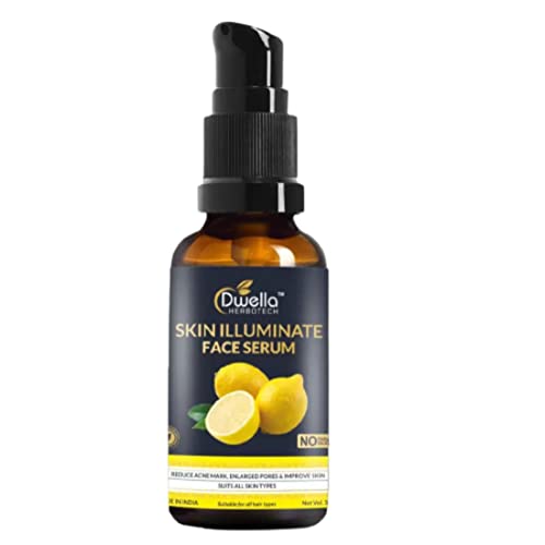 Dwella Herbotech Skin Illuminate Face Serum - 30ml for Glowing & Radiant Skin | Vitamin C Brightening Serum for Dark Spots & Uneven Tone | Perfect for Daily Skincare Routine & Nighttime Use