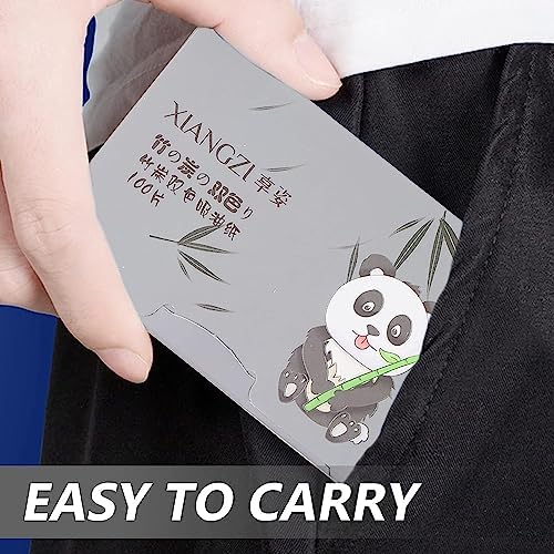 BLUERIDE Oil Blotting Sheets for Face - 100pcs Bamboo Charcoal & Green Tea Oil Absorbing Papers | Natural, Portable Facial Blotting Sheets for Oily Skin | Perfect for Travel, Gym & Everyday Makeup Touch-Ups