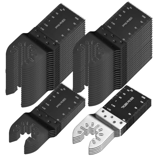 104Pcs Oscillating Tool Sanding Kit with 58Pcs Saw Blades - Triangle & Finger Sanding Pads + 100Pcs Sandpaper for Woodworking, Metal Cutting & DIY Home Renovation Projects