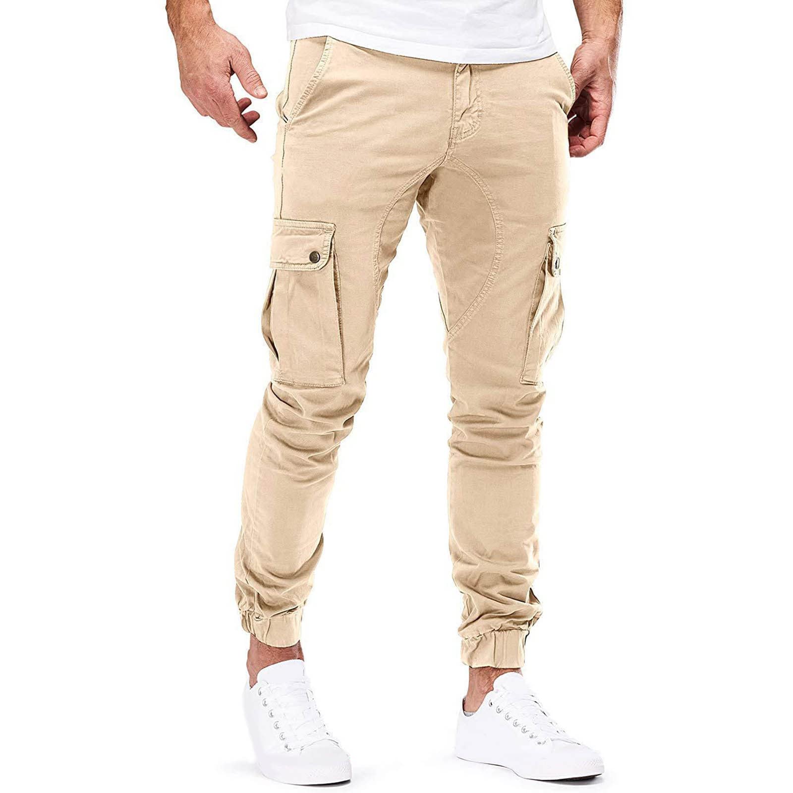 Men's Slim Fit Cargo Pants - Tapered Joggers with Closed Bottom | Lightweight Athletic Sweatpants for Hiking, Work & Outdoor Activities | Comfortable Workout & Travel Pants