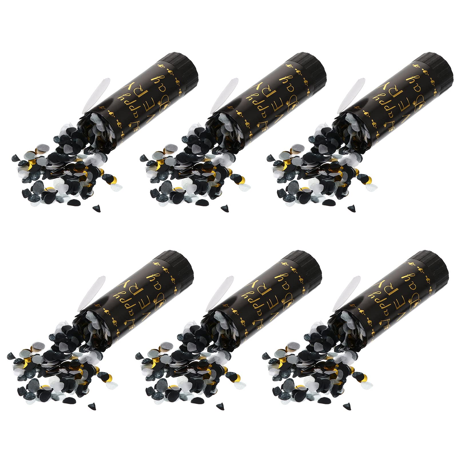 VALICLUD 6 Pack Confetti Cannons - Colorful Party Poppers with Air Compression - Indoor & Outdoor Celebration Supplies - Perfect for New Year's Eve, Weddings, Birthdays & Graduations - Great for Photo Booths & Surprise Proposals